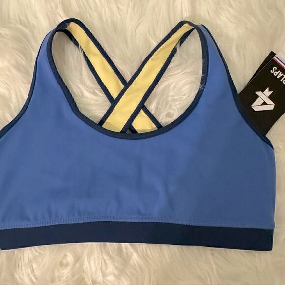 NWT Four Laps Infinity Sports Bra in Azure Midnight Banana Size M - Picture 3 of 11